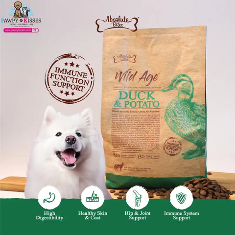 Absolute Bites Absolute Bites Wild Age Dry Dog Food - Duck & Potato (3.3lbs/22lbs) Dog Food & Treats