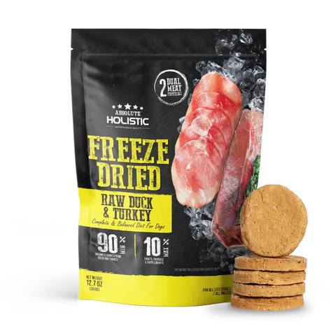 Absolute Holistic [3 FOR $138] Duck & Turkey Freeze Dried Raw Dog Food 12.7oz Treats