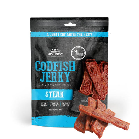 Absolute Holistic Absolute Holistic Oven-Baked Grain-Free Cod Fish Steak Jerky Dog Treats 100g Dog Food & Treats