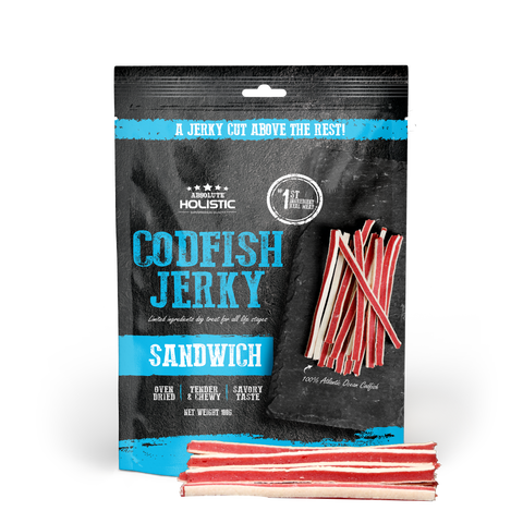 Absolute Holistic Absolute Holistic Oven-Baked Grain-Free Cod Fish Sandwich Jerky Dog Treats 100g Dog Food & Treats