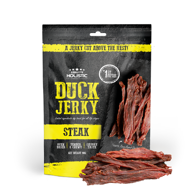 Absolute Holistic Absolute Holistic Oven-Baked Grain-Free Duck Steak Jerky Dog Treat 100g Dog Food & Treats