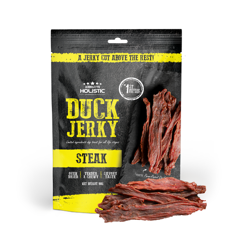 Absolute Holistic Absolute Holistic Oven-Baked Grain-Free Duck Steak Jerky Dog Treat 100g Dog Food & Treats