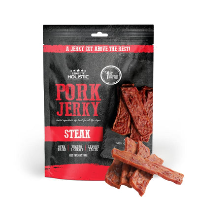 Absolute Holistic Absolute Holistic Oven-Baked Grain-Free Pork Steak Jerky Dog Treat 100g Dog Food & Treats