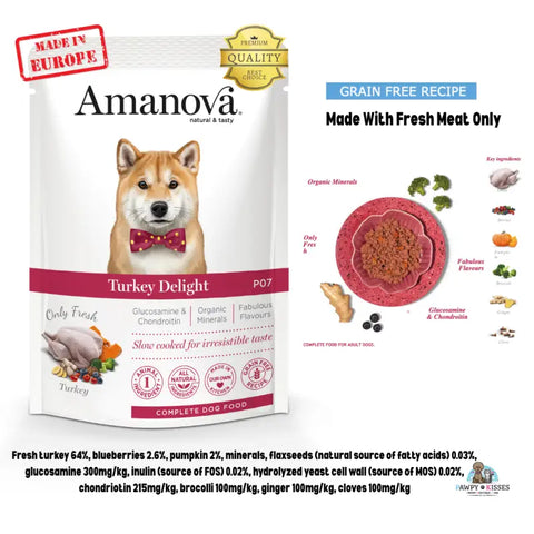 Amanova Amanova Dog Pouch Adult Grain free Turkey 100 g Dog Food & Treats
