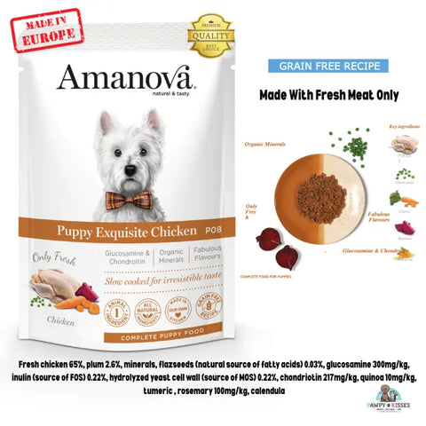 Amanova Amanova Dog Pouch Puppy Grain free Chicken 100 g Dog Food & Treats