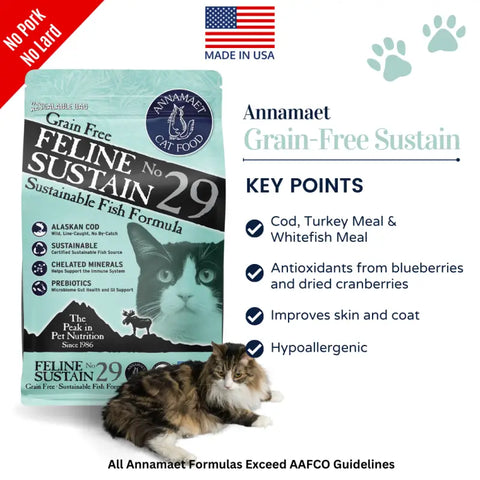Annamaet Annamaet Grain-Free Sustain 1.81KG (4lbs) / 5.44KG(12lbs) Cat Food & Treats