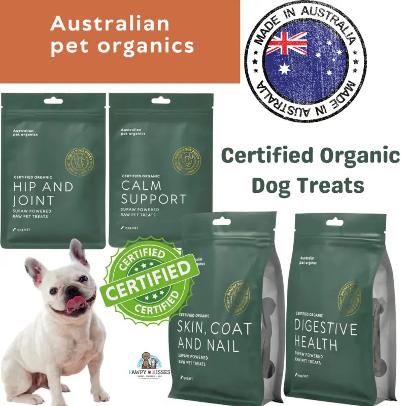 Australian Pet Organics 10% OFF AUSTRALIAN PET ORGANICS Dog Treats 150g (4 Flavours Available)- Dog Food & Treats