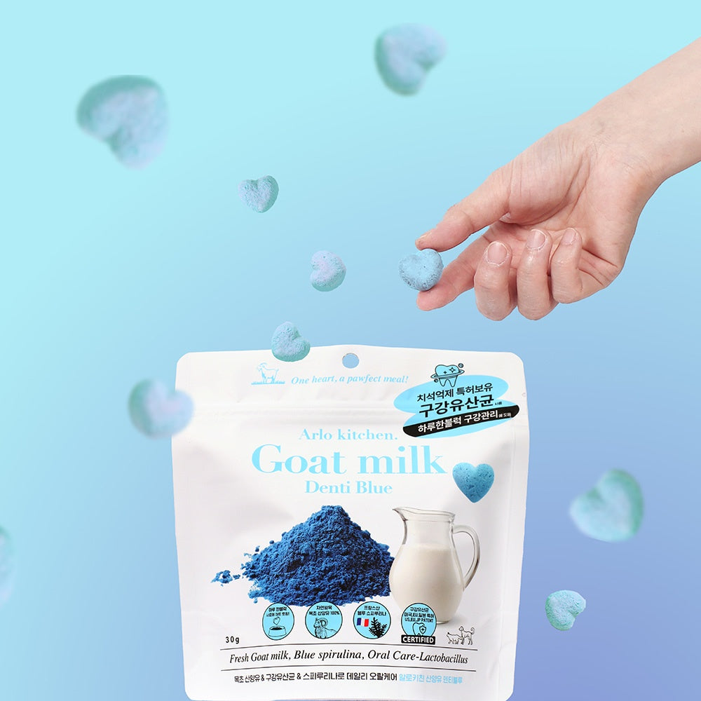 Arlo Kitchen Goat Milk Treats 30g For Dogs & Cats - Denti Blue I Made In Korea