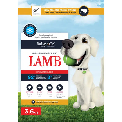 Bailey + Co [15% Off] Bailey&Co Permium NZ Freeze Dried Lamb Dog Food 3.6kg Dog Food & Treats