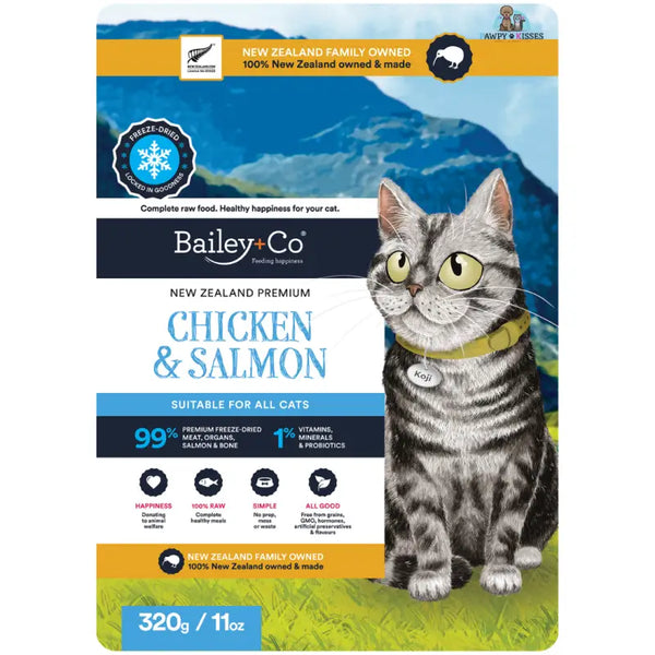 Bailey + Co [CAT] Bailey & Co NZ Freeze-dried Chicken and Salmon Treat For CATS - 80g/320g Cat Food & Treats