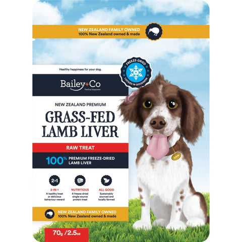 Bailey+Co Bailey+Co New Zealand Premium Grass-Fed Lamb Freeze-Dried Raw Dog Treats 70g Dog Food & Treats