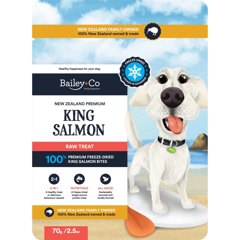 Bailey+Co Bailey+Co New Zealand Premium King Salmon Freeze-Dried Raw Dog Treats 70g Dog Food & Treats