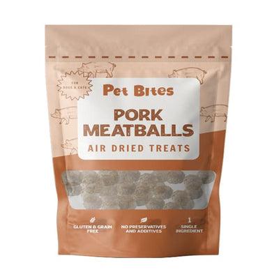 Pet Bites Pet Bites Pork Meatballs Air Dried Cat & Dog Treats 100g Dog Food & Treats