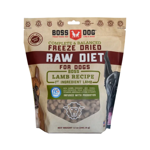 Boss Dog 3 For $190 Boss Dog Lamb Recipe Freeze-dried Dog Food 12oz Dog Food & Treats