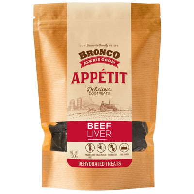 Bronco Bronco Appetit Beef Liver Dehydrated Dog Treats 90g Dog Food & Treats