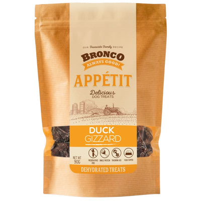 Bronco Bronco Appetit Duck Gizzard Dog Treats 90g Dog Food & Treats