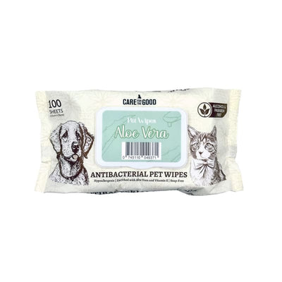 Care For The Good [3 FOR $11] Care For The Good Antibacterial Aloe Vera Pet Wipes 100 Sheets Dog Accessories
