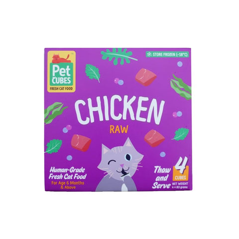 Pet Cubes Pet Cubes Chicken Frozen Raw Cat Food 1.28kg Cat Food & Treats