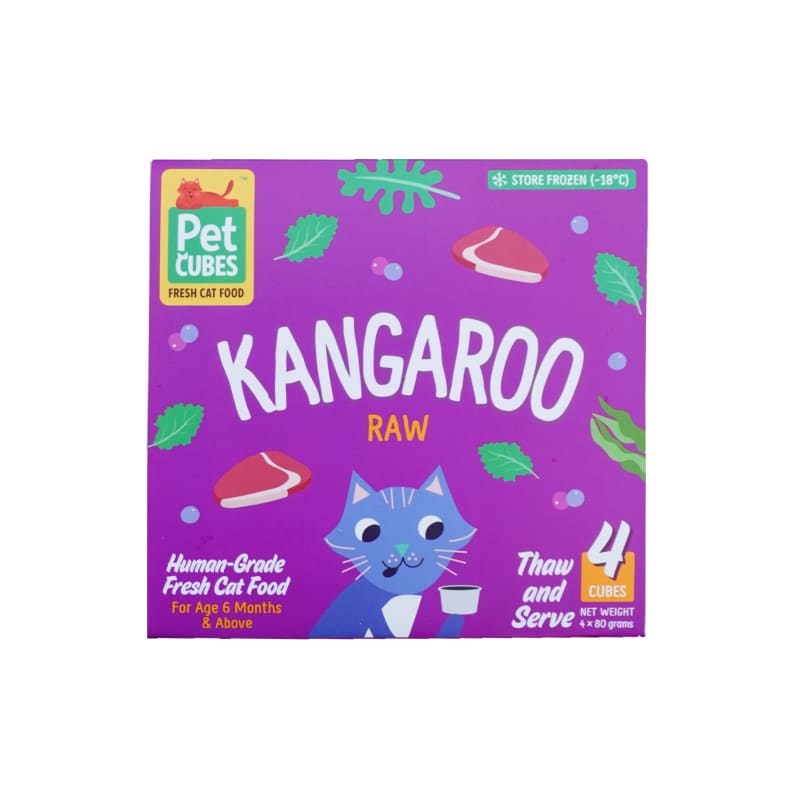 Pet Cubes Pet Cubes Kangaroo Frozen Raw Cat Food 1.28kg Cat Food & Treats
