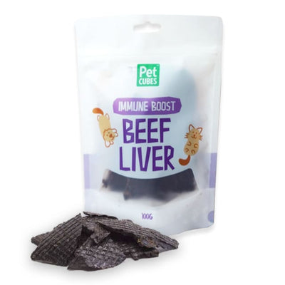 Pet Cubes PetCubes Beef Liver Dehydrated Cat & Dog Treats 100g Dog Food & Treats