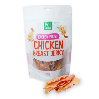 Pet Cubes PetCubes Chicken Breast Jerky Dehydrated Cat & Dog Treats 100g Dog Food & Treats