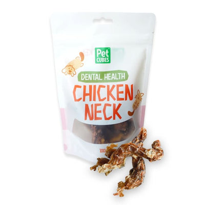 Pet Cubes PetCubes Chicken Neck Dehydrated Cat & Dog Treats 100g Dog Food & Treats