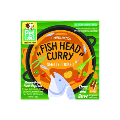 Pet Cubes PetCubes Gently Cooked Fish Head Curry Frozen Dog Food 1 Tray General