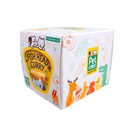 Pet Cubes PetCubes Gently Cooked Fish Head Curry Frozen Cat Food 4 Trays General