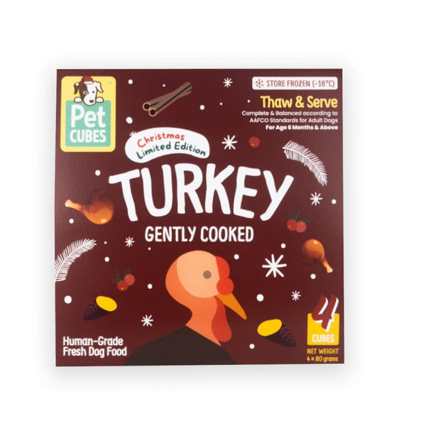 Pet Cubes [LIMITED-EDITION] PetCubes Gently Cooked Turkey Frozen Dog Food 320g Dog Food & Treats