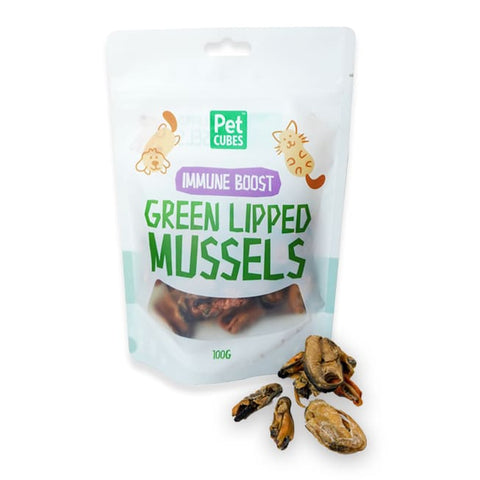 Pet Cubes PetCubes Green Lipped Mussels Dehydrated Cat & Dog Treats 100g Dog Food & Treats
