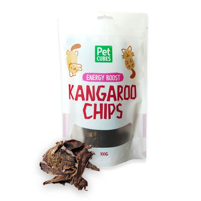 Pet Cubes PetCubes Kangaroo Chips Dehydrated Cat & Dog Treats 100g Dog Food & Treats