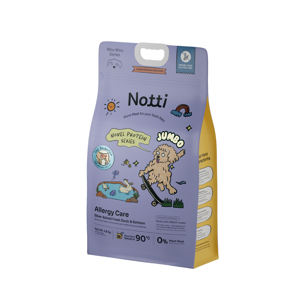 [10% OFF] Notti Allergy Care Slow-Baked Fresh Duck & Salmon (Super Premium Dog Food) 1.5kg/4.8kg