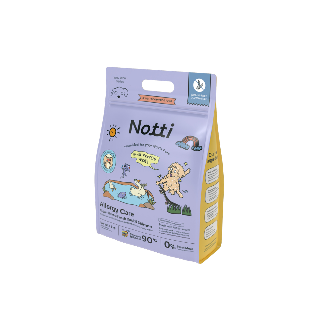 [10% OFF] Notti Allergy Care Slow-Baked Fresh Duck & Salmon (Super Premium Dog Food) 1.5kg/4.8kg