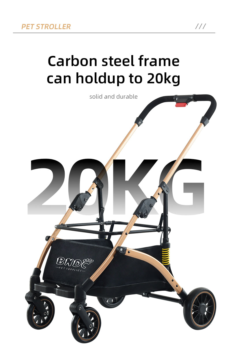 BNDC Pet Stroller 301 (Khaki) For Dogs & Cats
