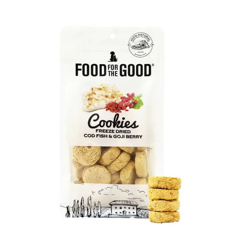 Food For The Good [25% OFF]Food For The Good Freeze Dried Cod Fish & Goji Berry Cookies 70g For Dogs & Cats Treats Dog Food & Treats