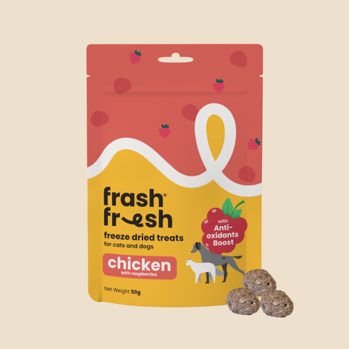 FRASH FRESH Freeze Dried Dog & Cat Treats (Chicken with Antioxidants Boost) 50G