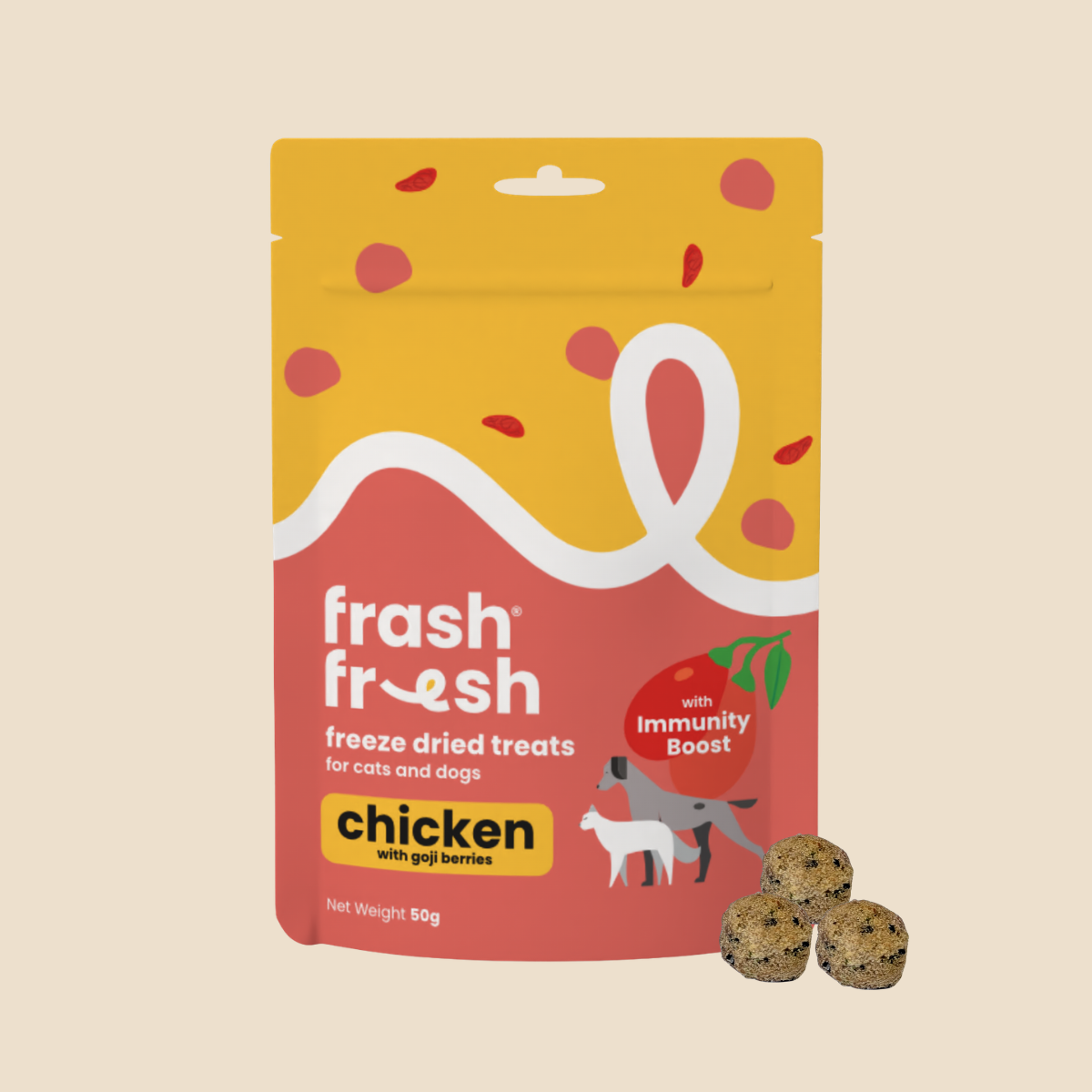FRASH FRESH Freeze Dried Dog & Cat Treats (Chicken with Immunity Boost) 50G