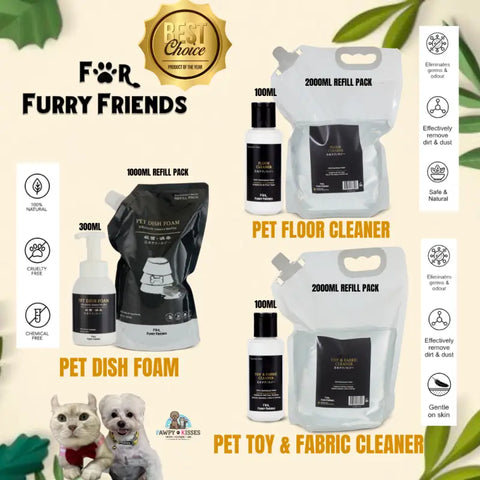 For Furry Friends (NO Chemical) For Furry Friends Pet Dish Foam/Toy&Fabric Cleaner/Floor Cleaner I Pawpy Kisses Dog & Cat Accessories