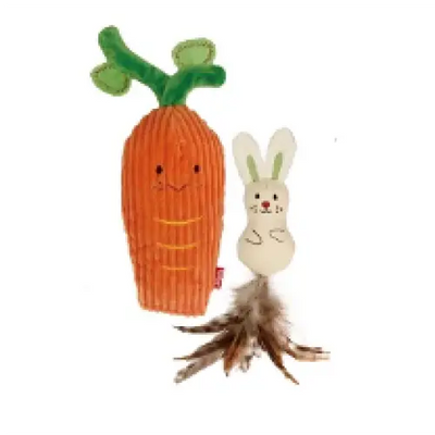 GiGwi GiGwi Cat Toy Catch & Scratch 2-in-1 Carrot with Rabbit 7352 Cat Accessories