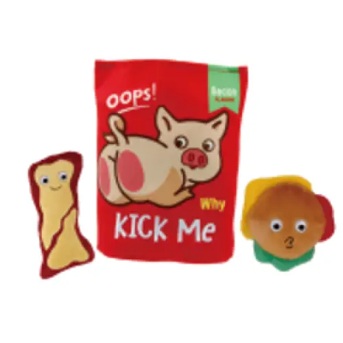 GiGwi GiGwi Dog Toy 3-in-1 Foody Friendz Pork Snack Bag Squeaker Crinkle 6967 Dog Accessories