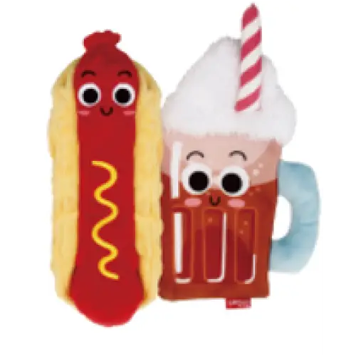GiGwi GiGwi Dog Toy Foody Friendz with Squeaker Ice Cream Float & Hot Dog 6964 Dog Accessories