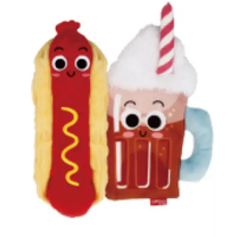GiGwi GiGwi Dog Toy Foody Friendz with Squeaker Ice Cream Float & Hot Dog 6964 Dog Accessories