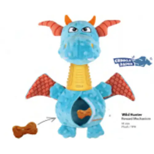 GiGwi GiGwi Enrichment Dog Toy Wild Hunter Treats with Squeaker & Crinkle Dragon 8480 Dog Accessories
