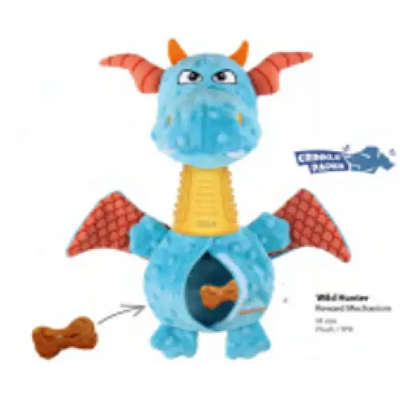 GiGwi GiGwi Enrichment Dog Toy Wild Hunter Treats with Squeaker & Crinkle Dragon 8480 Dog Accessories