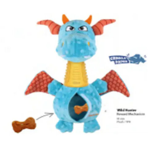 GiGwi GiGwi Enrichment Dog Toy Wild Hunter Treats with Squeaker & Crinkle Dragon 8480 Dog Accessories