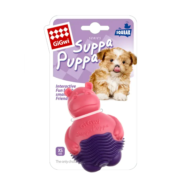 GiGwi GiGwi Teething Dog Toy Suppa Puppa Hippo Pink/Purple 6711 Dog Accessories