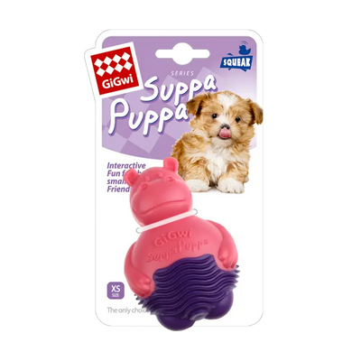 GiGwi GiGwi Teething Dog Toy Suppa Puppa Hippo Pink/Purple 6711 Dog Accessories