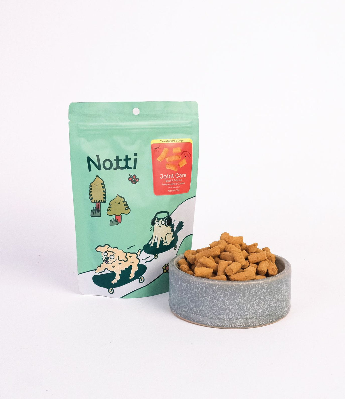 [10% OFF] Notti Joint Care Beef & Salmon Freeze-Dried Chunks 50g Treats For Dogs & Cats