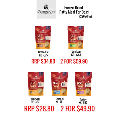 Kelly & Co’s (13% OFF) Kelly & Co’s Dog Freeze Dried Patty Meal 226G General