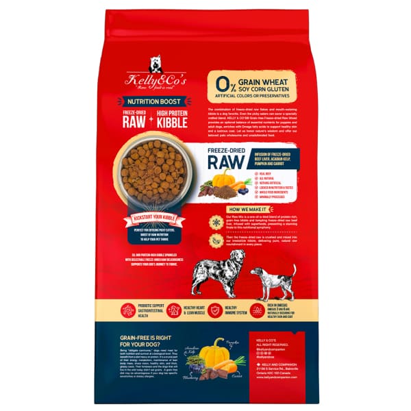Kelly & Co’s Kelly & Co’s Freeze-Dried Raw Mixed Salmon Kibbles Dry Dog Food 2.72kg Dog Food & Treats